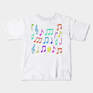 Colored musical notes Kids T-Shirt